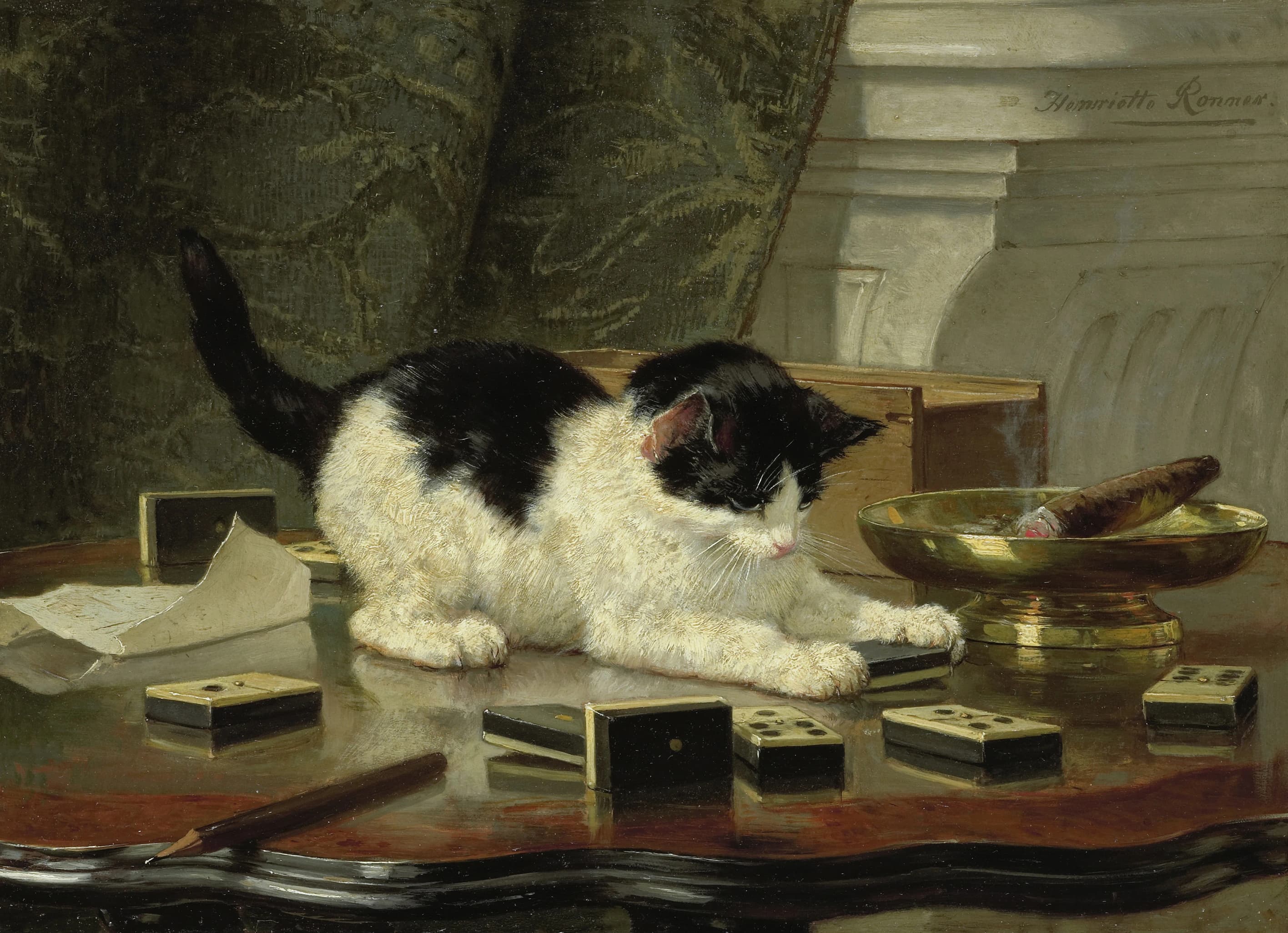 Museum portrait of a cat