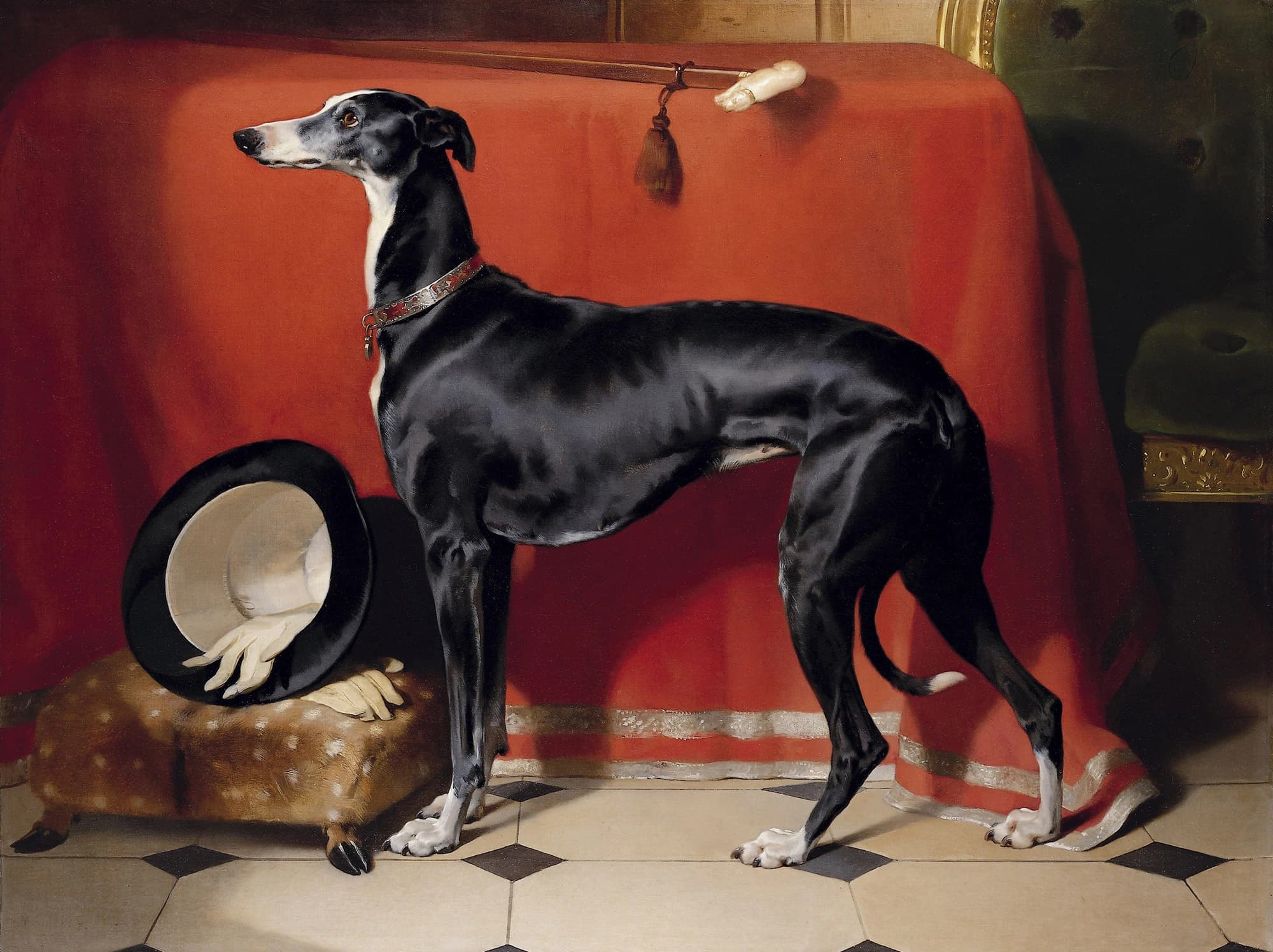 Museum portrait of a dog